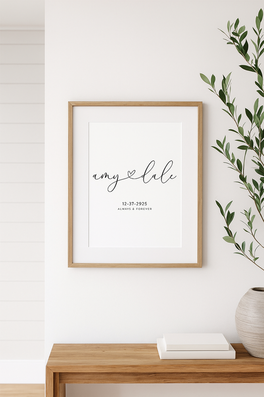 Personalised Couples Name Print